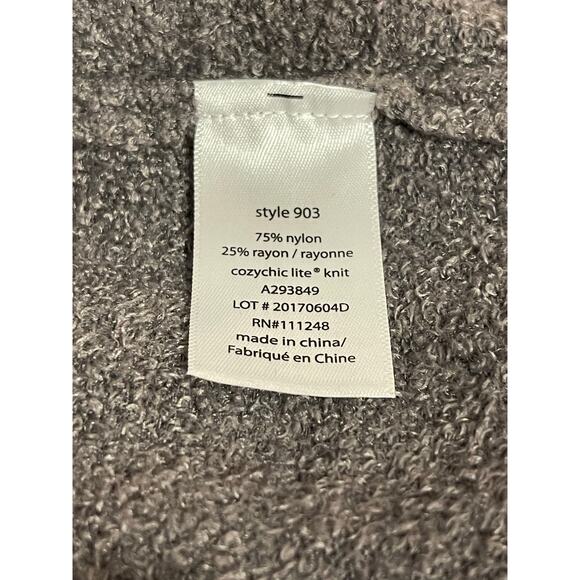 Barefoot Dreams Sz S / M CozyChic Lite Island Wrap Drape Cardigan Pockets Gray - Picture 7 of 9